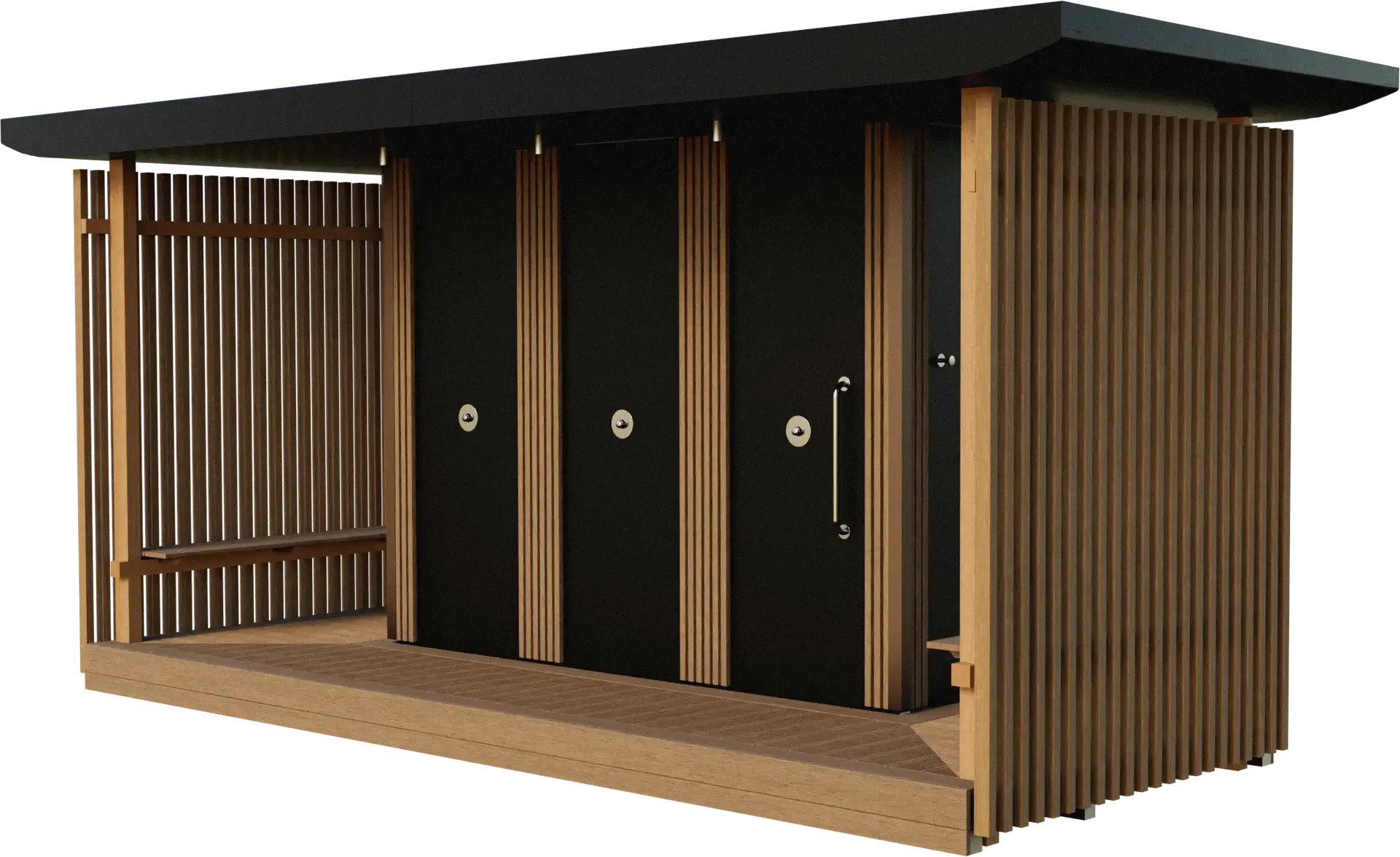 Douche de plage solaire autonome Idriade - vue latérale